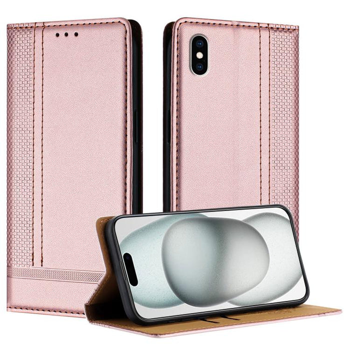 Funda para teléfono de cuero vegano resistente a los arañazos con diseño de costuras, For iPhone 12 mini, For iPhone 11 Pro Max, For iPhone 11, For iPhone 11 Pro, For iPhone XR, For iPhone XS Max, For iPhone X, For iPhone 8 Plus/7 Plus/6 Plus