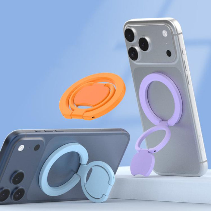 Soporte para teléfono con anillo magnético plegable de doble cara y color sólido