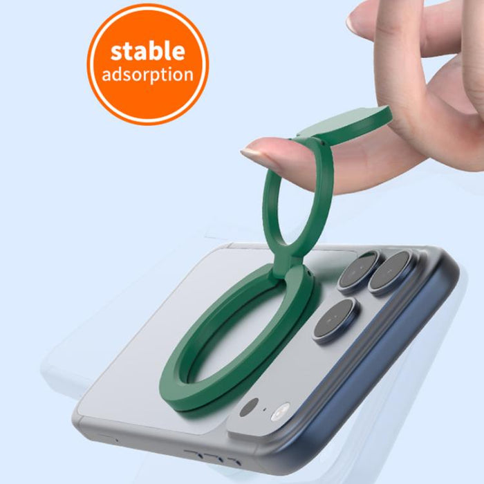 Soporte para teléfono con anillo magnético plegable de doble cara y color sólido