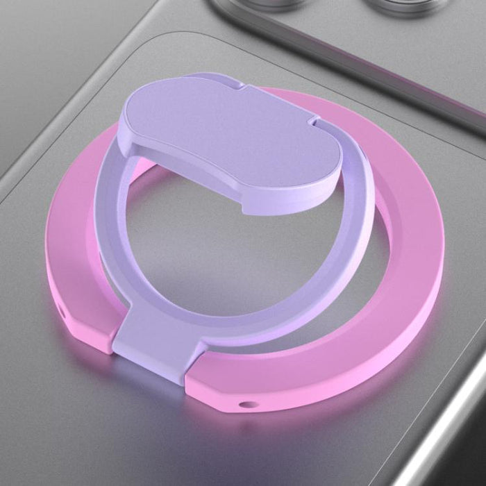 Soporte magnético de anillo plegable de doble cara con bloques de color para teléfono