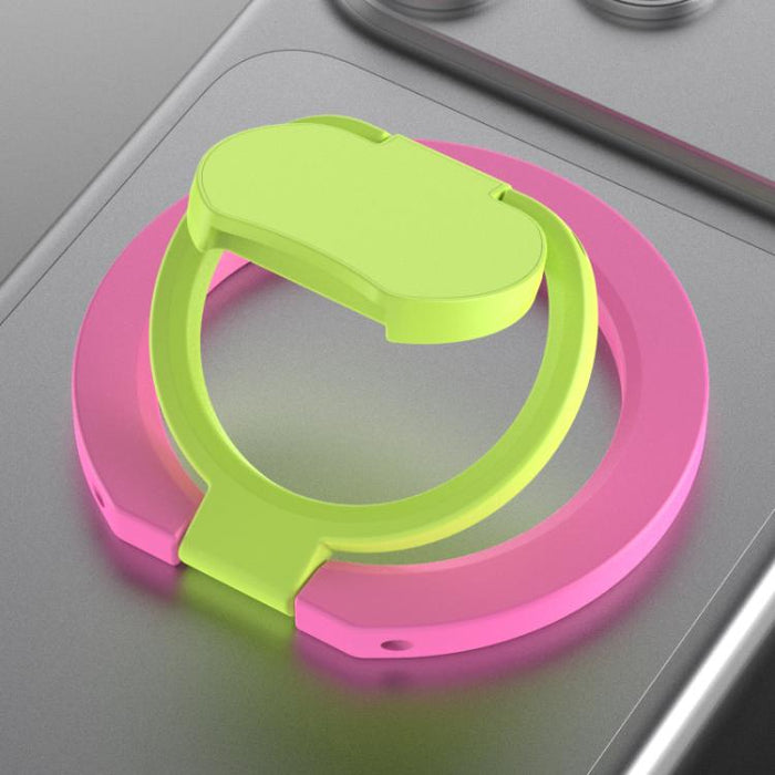 Soporte magnético de anillo plegable de doble cara con bloques de color para teléfono