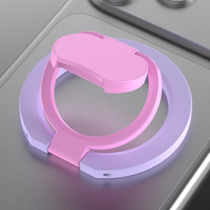 Soporte magnético de anillo plegable de doble cara con bloques de color para teléfono