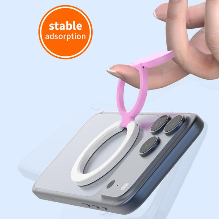 Soporte magnético de anillo plegable de doble cara con bloques de color para teléfono