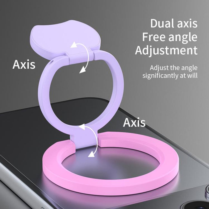 Soporte magnético de anillo plegable de doble cara con bloques de color para teléfono