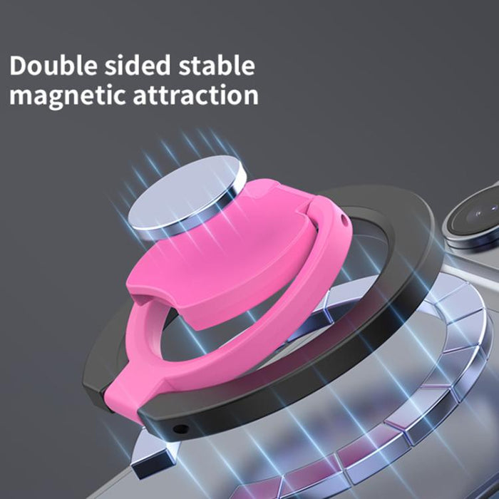 Soporte magnético de anillo plegable de doble cara con bloques de color para teléfono