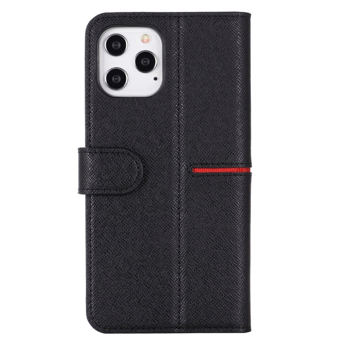 Estuche protector con tapa horizontal de cuero de grano superior GEBEI con soporte y ranuras para tarjetas y billetera y marco de fotos