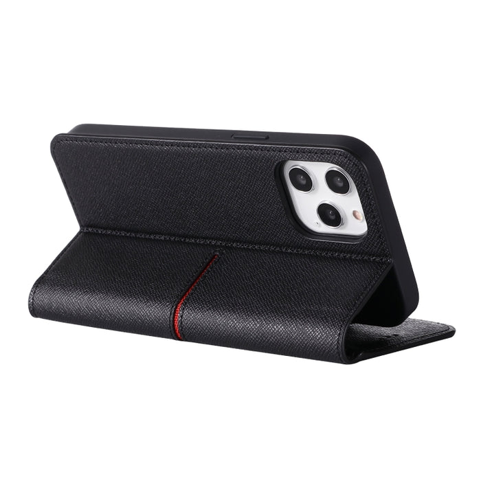 Estuche protector con tapa horizontal de cuero de grano superior GEBEI con soporte y ranuras para tarjetas y billetera y marco de fotos