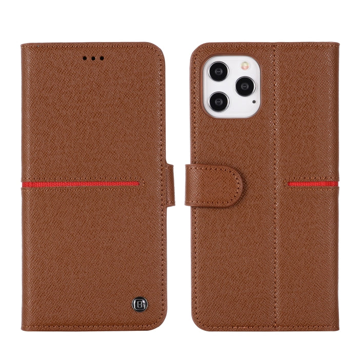 Estuche protector con tapa horizontal de cuero de grano superior GEBEI con soporte y ranuras para tarjetas y billetera y marco de fotos