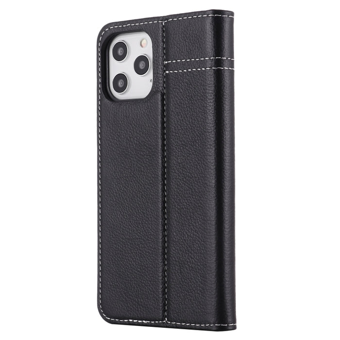 Estuche protector con tapa horizontal de cuero de grano superior GEBEI con soporte y ranuras para tarjetas