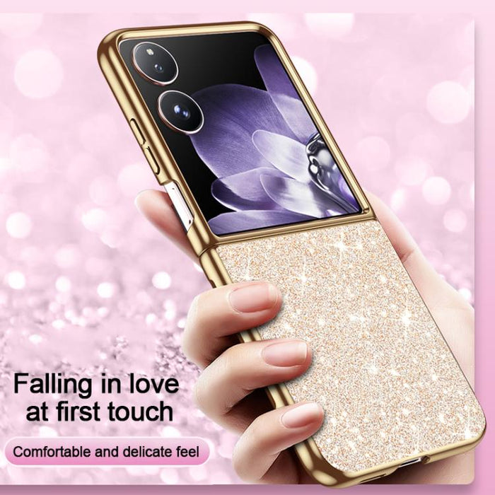 Funda para teléfono antigolpes con purpurina y acabado galvanizado, For Xiaomi Mix Flip 2, For Xiaomi Mix Flip, For Xiaomi Mix Fold 4, For Xiaomi Mix Fold 3