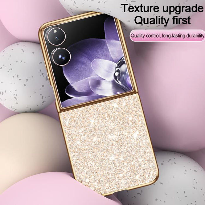 Funda para teléfono antigolpes con purpurina y acabado galvanizado, For Xiaomi Mix Flip 2, For Xiaomi Mix Flip, For Xiaomi Mix Fold 4, For Xiaomi Mix Fold 3