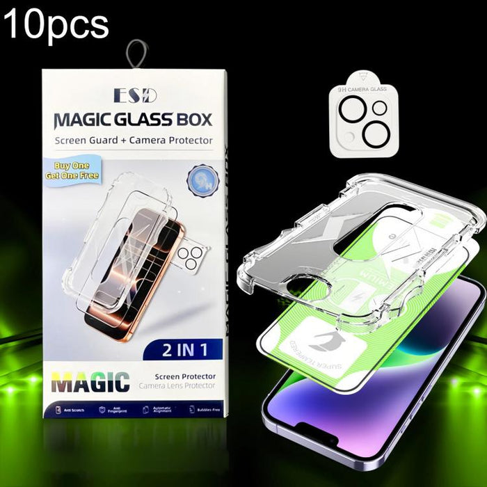 10 unidades de película protectora de vidrio templado HD curva 5D de fácil instalación para cajas a prueba de polvo con película para lente., For iPhone 17e / 16e, For iPhone 17 Pro Max, For iPhone 17 Pro, For iPhone 17, For iPhone Air                 ...