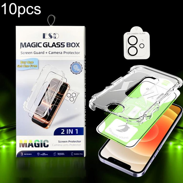 10 unidades de película protectora de vidrio templado HD curva 5D de fácil instalación para cajas a prueba de polvo con película para lente., For iPhone 17e / 16e, For iPhone 17 Pro Max, For iPhone 17 Pro, For iPhone 17, For iPhone Air                 ...