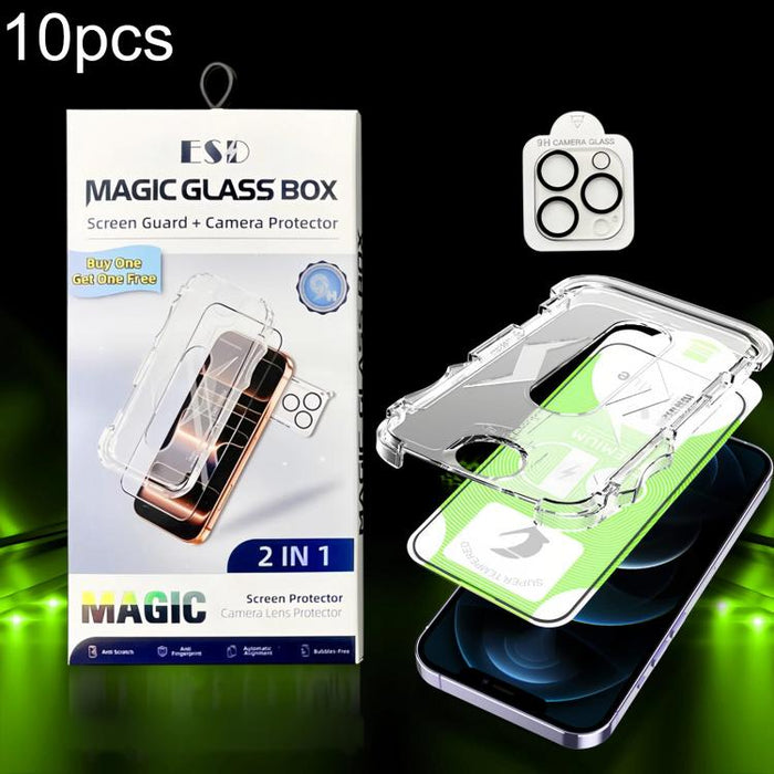 10 unidades de película protectora de vidrio templado HD curva 5D de fácil instalación para cajas a prueba de polvo con película para lente., For iPhone 17e / 16e, For iPhone 17 Pro Max, For iPhone 17 Pro, For iPhone 17, For iPhone Air                 ...
