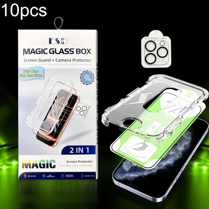 10 unidades de película protectora de vidrio templado HD curva 5D de fácil instalación para cajas a prueba de polvo con película para lente., For iPhone 17e / 16e, For iPhone 17 Pro Max, For iPhone 17 Pro, For iPhone 17, For iPhone Air                 ...
