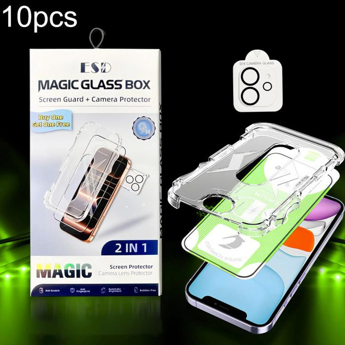 10 unidades de película protectora de vidrio templado HD curva 5D de fácil instalación para cajas a prueba de polvo con película para lente., For iPhone 17e / 16e, For iPhone 17 Pro Max, For iPhone 17 Pro, For iPhone 17, For iPhone Air                 ...