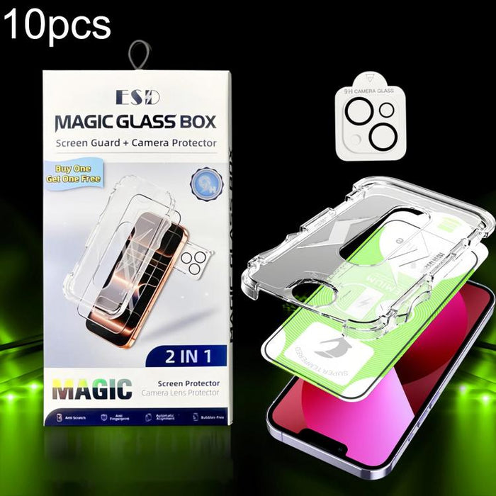 10 unidades de película protectora de vidrio templado HD curva 5D de fácil instalación para cajas a prueba de polvo con película para lente., For iPhone 17e / 16e, For iPhone 17 Pro Max, For iPhone 17 Pro, For iPhone 17, For iPhone Air                 ...