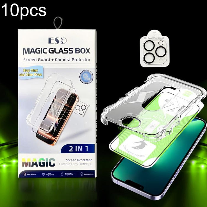 10 unidades de película protectora de vidrio templado HD curva 5D de fácil instalación para cajas a prueba de polvo con película para lente., For iPhone 17e / 16e, For iPhone 17 Pro Max, For iPhone 17 Pro, For iPhone 17, For iPhone Air                 ...