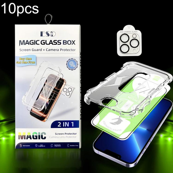 10 unidades de película protectora de vidrio templado HD curva 5D de fácil instalación para cajas a prueba de polvo con película para lente., For iPhone 17e / 16e, For iPhone 17 Pro Max, For iPhone 17 Pro, For iPhone 17, For iPhone Air                 ...