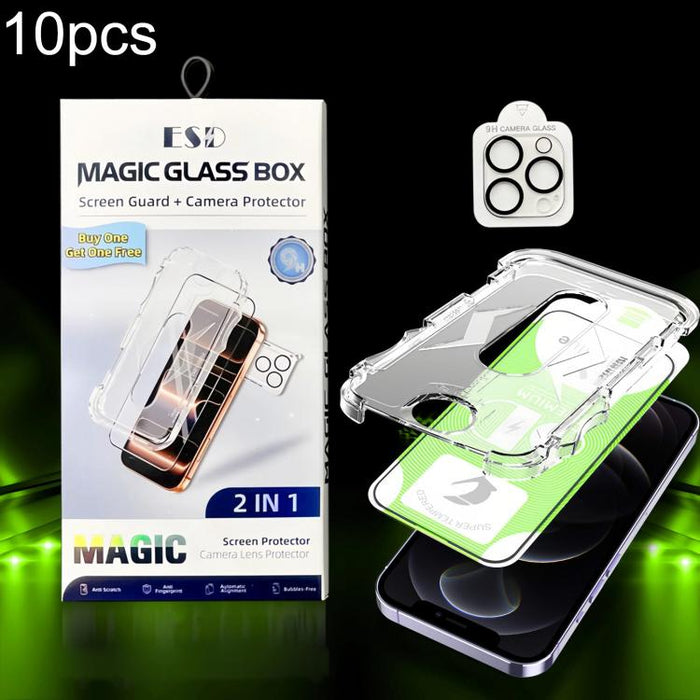 10 unidades de película protectora de vidrio templado HD curva 5D de fácil instalación para cajas a prueba de polvo con película para lente., For iPhone 17e / 16e, For iPhone 17 Pro Max, For iPhone 17 Pro, For iPhone 17, For iPhone Air                 ...