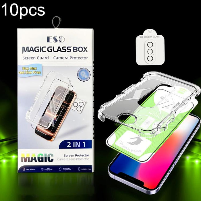 10 unidades de película protectora de vidrio templado HD curva 5D de fácil instalación para cajas a prueba de polvo con película para lente., For iPhone 17e / 16e, For iPhone 17 Pro Max, For iPhone 17 Pro, For iPhone 17, For iPhone Air                 ...