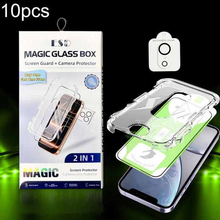 10 unidades de película protectora de vidrio templado HD curva 5D de fácil instalación para cajas a prueba de polvo con película para lente., For iPhone 17e / 16e, For iPhone 17 Pro Max, For iPhone 17 Pro, For iPhone 17, For iPhone Air                 ...