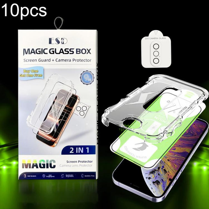 10 unidades de película protectora de vidrio templado HD curva 5D de fácil instalación para cajas a prueba de polvo con película para lente., For iPhone 17e / 16e, For iPhone 17 Pro Max, For iPhone 17 Pro, For iPhone 17, For iPhone Air                 ...