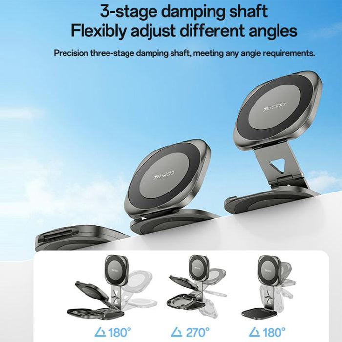 Soporte magnético para teléfono Yesido C301 plegable de escritorio con bisagra de amortiguación de 3 etapas, C301