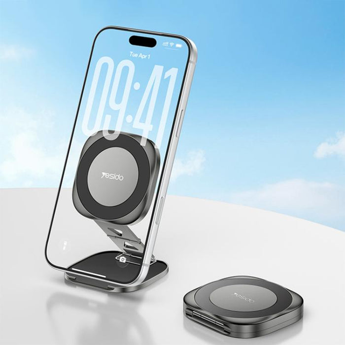 Soporte magnético para teléfono Yesido C301 plegable de escritorio con bisagra de amortiguación de 3 etapas, C301