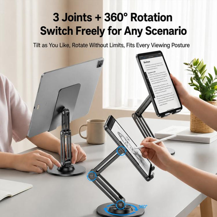 Soporte plegable de escritorio para tablet y teléfono Yesido C302 con rotación de 360 grados y 3 ejes., C302