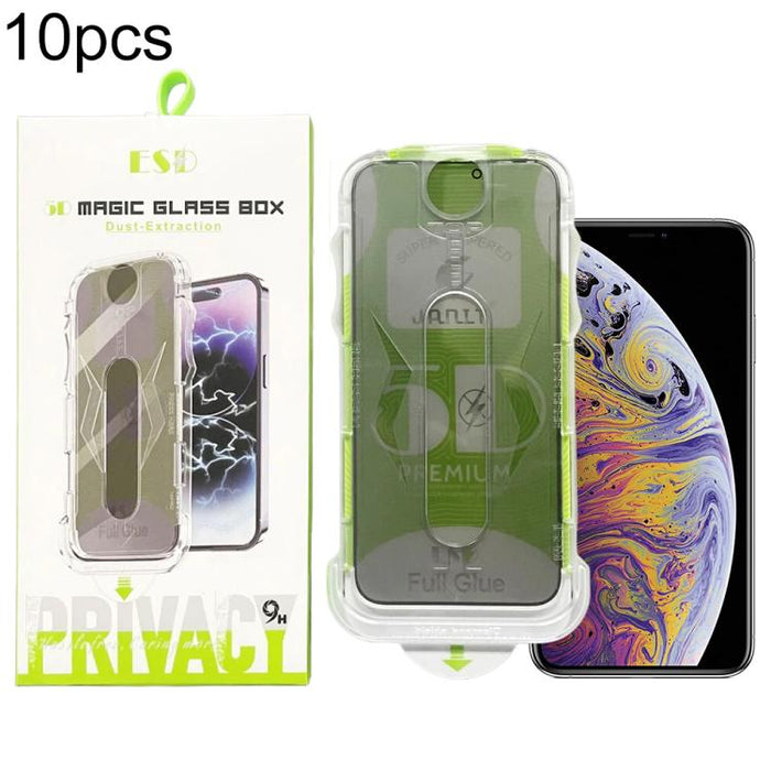 10 láminas de vidrio templado curvas 5D de fácil instalación para cajas a prueba de polvo y privacidad., For iPhone 17e / 16e / 14 / 13 Pro, For iPhone 17 Pro Max, For iPhone 17 Pro, For iPhone 17 / 16 Pro, For iPhone Air, For iPhone 16 Pro Max        ...