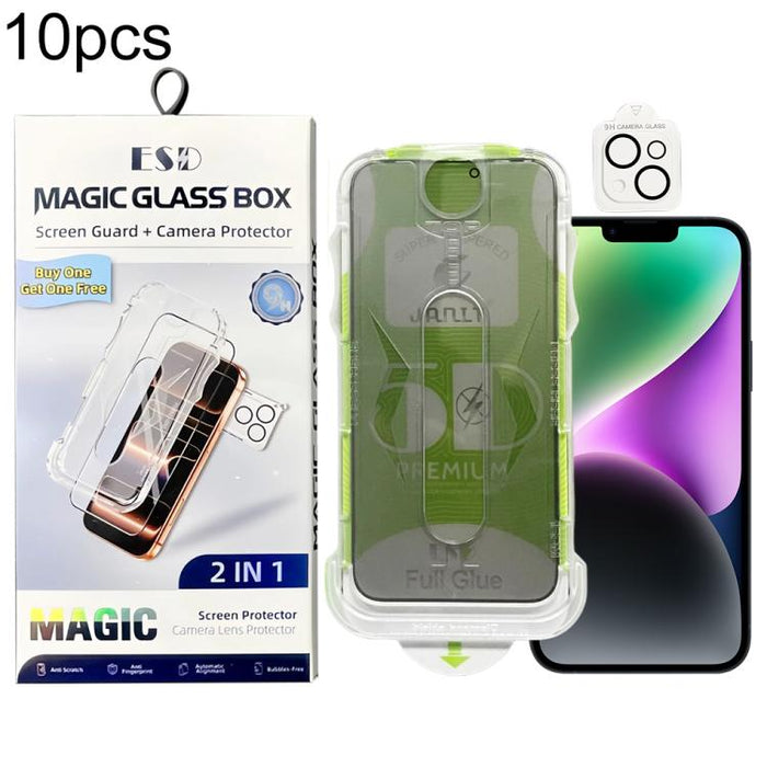 10 láminas de vidrio templado curvas 5D de fácil instalación para cajas a prueba de polvo con lente., For iPhone 17e / 16e, For iPhone 17 Pro Max, For iPhone 17 Pro, For iPhone 17, For iPhone Air, For iPhone 16 Pro Max, For iPhone 16 Pro               ...