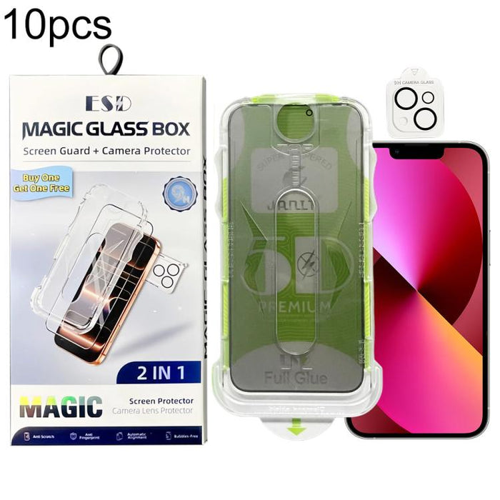 10 láminas de vidrio templado curvas 5D de fácil instalación para cajas a prueba de polvo con lente., For iPhone 17e / 16e, For iPhone 17 Pro Max, For iPhone 17 Pro, For iPhone 17, For iPhone Air, For iPhone 16 Pro Max, For iPhone 16 Pro               ...