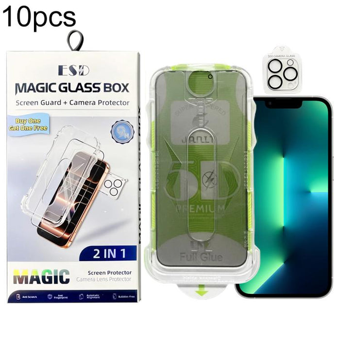 10 láminas de vidrio templado curvas 5D de fácil instalación para cajas a prueba de polvo con lente., For iPhone 17e / 16e, For iPhone 17 Pro Max, For iPhone 17 Pro, For iPhone 17, For iPhone Air, For iPhone 16 Pro Max, For iPhone 16 Pro               ...