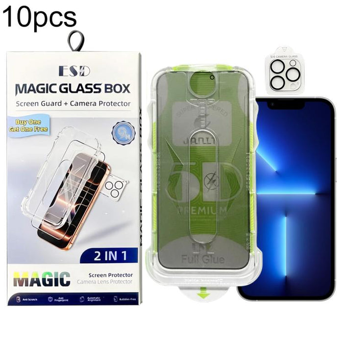 10 láminas de vidrio templado curvas 5D de fácil instalación para cajas a prueba de polvo con lente., For iPhone 17e / 16e, For iPhone 17 Pro Max, For iPhone 17 Pro, For iPhone 17, For iPhone Air, For iPhone 16 Pro Max, For iPhone 16 Pro               ...