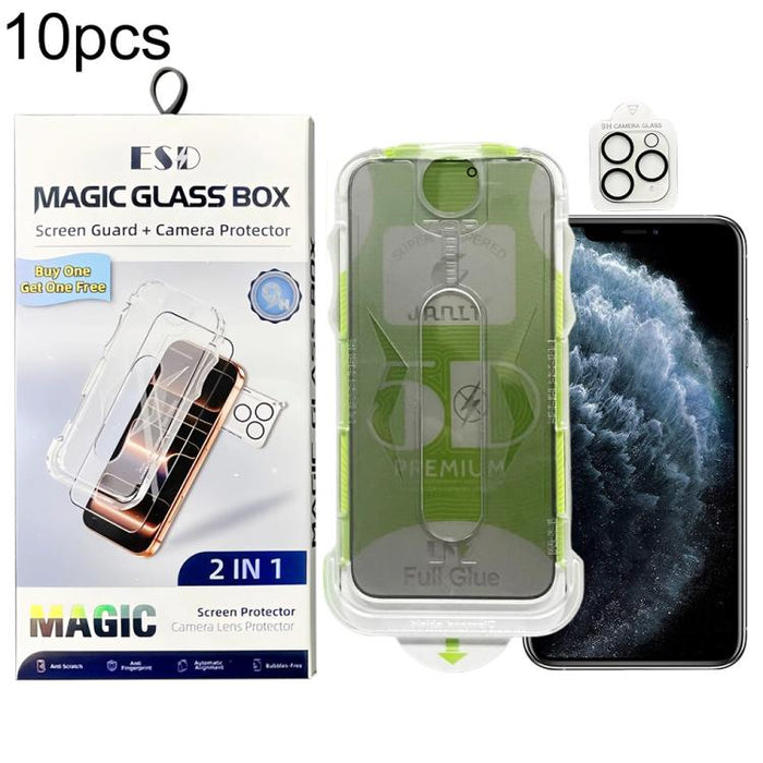 10 láminas de vidrio templado curvas 5D de fácil instalación para cajas a prueba de polvo con lente., For iPhone 17e / 16e, For iPhone 17 Pro Max, For iPhone 17 Pro, For iPhone 17, For iPhone Air, For iPhone 16 Pro Max, For iPhone 16 Pro               ...