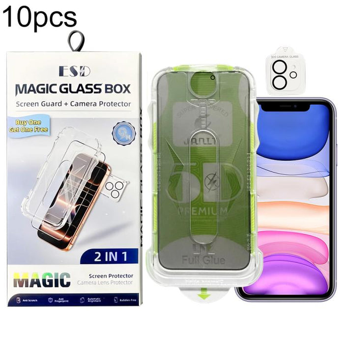 10 láminas de vidrio templado curvas 5D de fácil instalación para cajas a prueba de polvo con lente., For iPhone 17e / 16e, For iPhone 17 Pro Max, For iPhone 17 Pro, For iPhone 17, For iPhone Air, For iPhone 16 Pro Max, For iPhone 16 Pro               ...