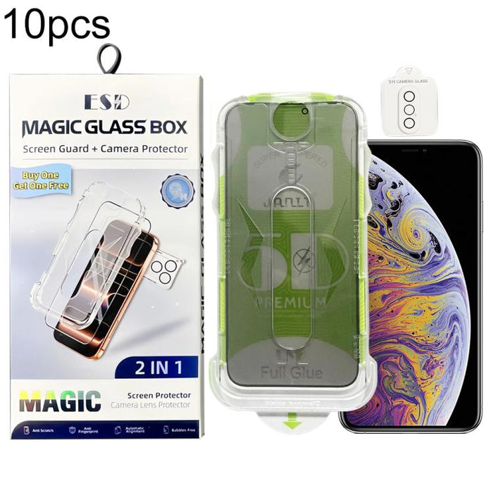 10 láminas de vidrio templado curvas 5D de fácil instalación para cajas a prueba de polvo con lente., For iPhone 17e / 16e, For iPhone 17 Pro Max, For iPhone 17 Pro, For iPhone 17, For iPhone Air, For iPhone 16 Pro Max, For iPhone 16 Pro               ...