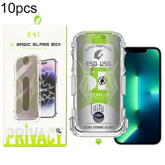 10 láminas de vidrio templado curvas 5D de fácil instalación para cajas a prueba de polvo y con cobertura total de borde a borde., For iPhone 17e / 16e / 14 / 13 Pro, For iPhone 17 Pro Max, For iPhone 17 Pro, For iPhone 17 / 16 Pro, For iPhone Air     ...