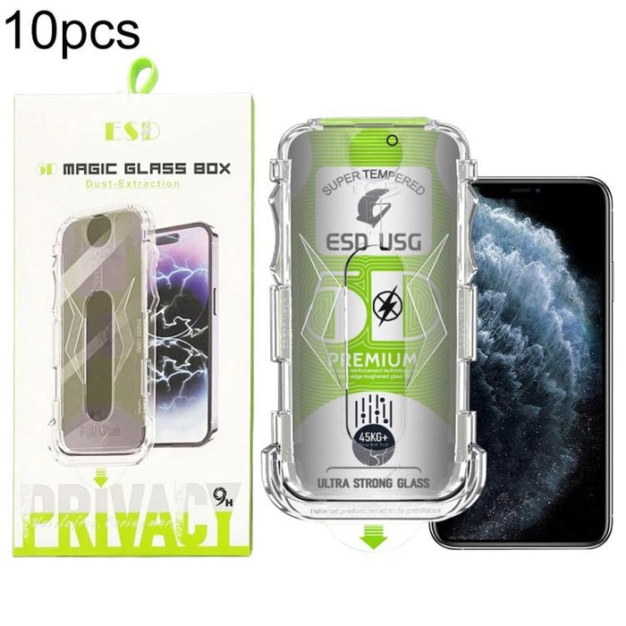 10 láminas de vidrio templado curvas 5D de fácil instalación para cajas a prueba de polvo y con cobertura total de borde a borde., For iPhone 17e / 16e / 14 / 13 Pro, For iPhone 17 Pro Max, For iPhone 17 Pro, For iPhone 17 / 16 Pro, For iPhone Air     ...