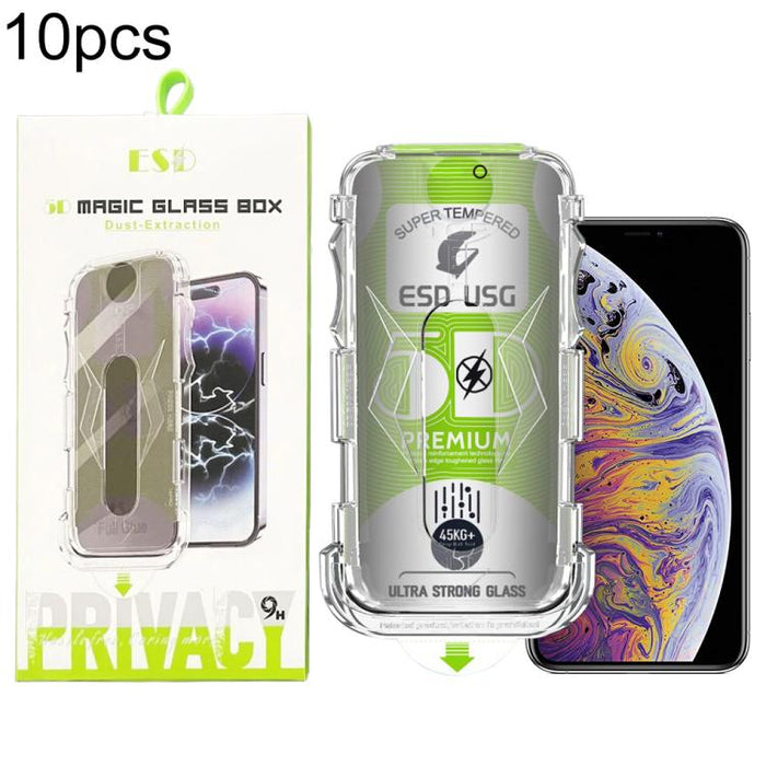 10 láminas de vidrio templado curvas 5D de fácil instalación para cajas a prueba de polvo y con cobertura total de borde a borde., For iPhone 17e / 16e / 14 / 13 Pro, For iPhone 17 Pro Max, For iPhone 17 Pro, For iPhone 17 / 16 Pro, For iPhone Air     ...