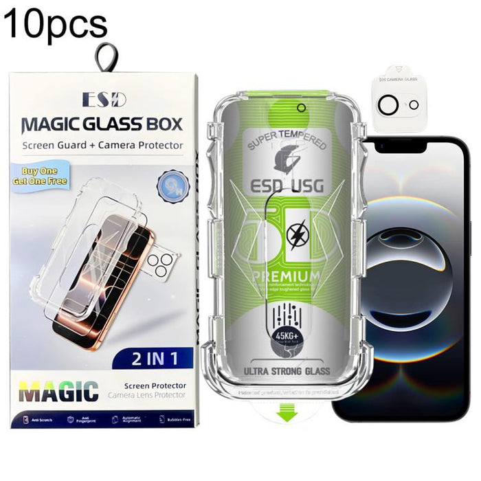10 láminas de vidrio templado curvas 5D de fácil instalación, a prueba de polvo, con protección de borde a borde y lente., For iPhone 17e / 16e, For iPhone 17 Pro Max, For iPhone 17 Pro, For iPhone 17, For iPhone Air, For iPhone 16 Pro Max             ...