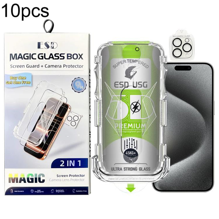 10 láminas de vidrio templado curvas 5D de fácil instalación, a prueba de polvo, con protección de borde a borde y lente., For iPhone 17e / 16e, For iPhone 17 Pro Max, For iPhone 17 Pro, For iPhone 17, For iPhone Air, For iPhone 16 Pro Max             ...