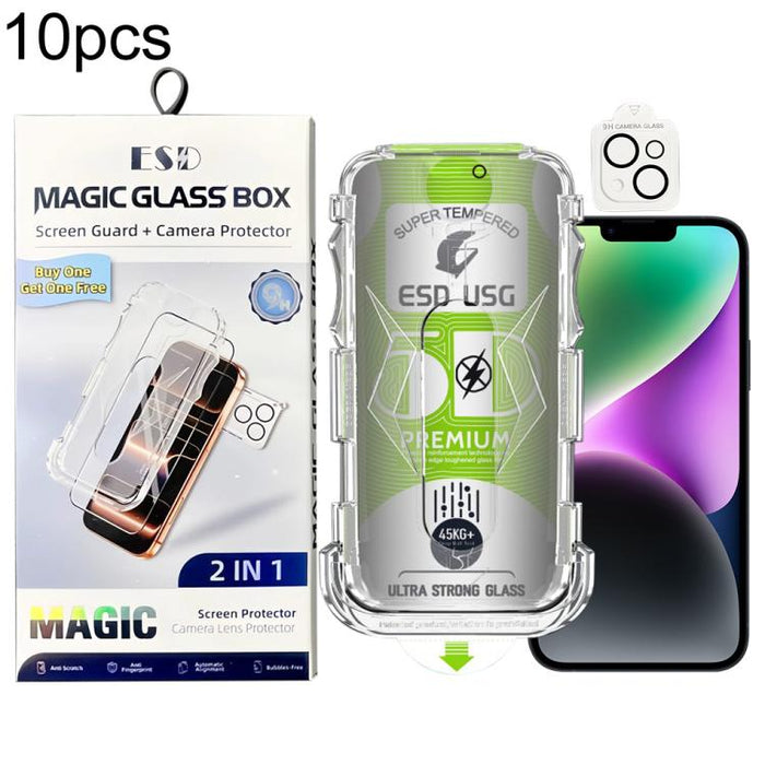 10 láminas de vidrio templado curvas 5D de fácil instalación, a prueba de polvo, con protección de borde a borde y lente., For iPhone 17e / 16e, For iPhone 17 Pro Max, For iPhone 17 Pro, For iPhone 17, For iPhone Air, For iPhone 16 Pro Max             ...
