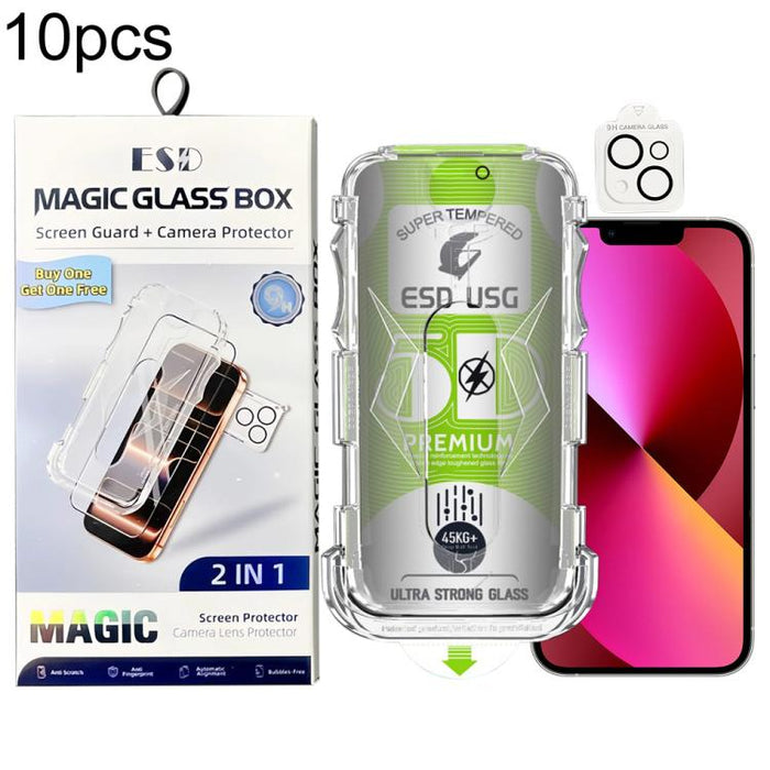 10 láminas de vidrio templado curvas 5D de fácil instalación, a prueba de polvo, con protección de borde a borde y lente., For iPhone 17e / 16e, For iPhone 17 Pro Max, For iPhone 17 Pro, For iPhone 17, For iPhone Air, For iPhone 16 Pro Max             ...