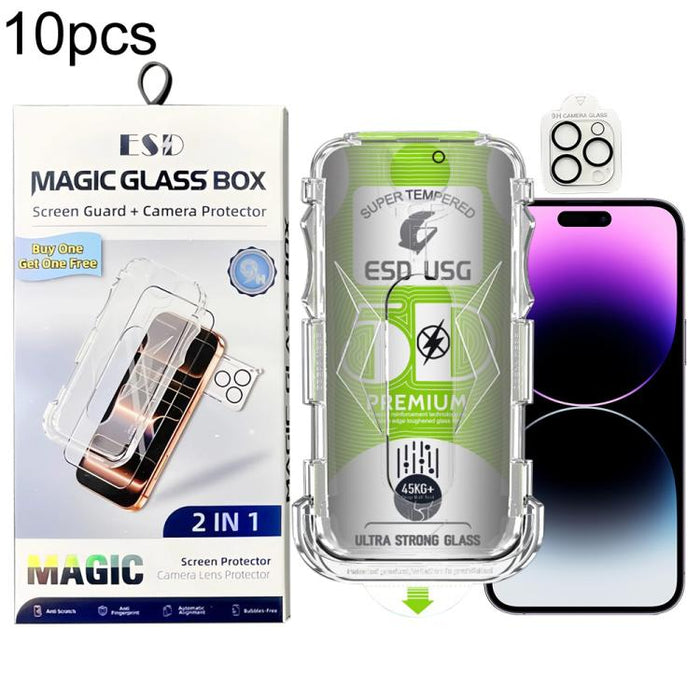 10 láminas de vidrio templado curvas 5D de fácil instalación, a prueba de polvo, con protección de borde a borde y lente., For iPhone 17e / 16e, For iPhone 17 Pro Max, For iPhone 17 Pro, For iPhone 17, For iPhone Air, For iPhone 16 Pro Max             ...