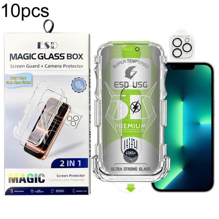 10 láminas de vidrio templado curvas 5D de fácil instalación, a prueba de polvo, con protección de borde a borde y lente., For iPhone 17e / 16e, For iPhone 17 Pro Max, For iPhone 17 Pro, For iPhone 17, For iPhone Air, For iPhone 16 Pro Max             ...