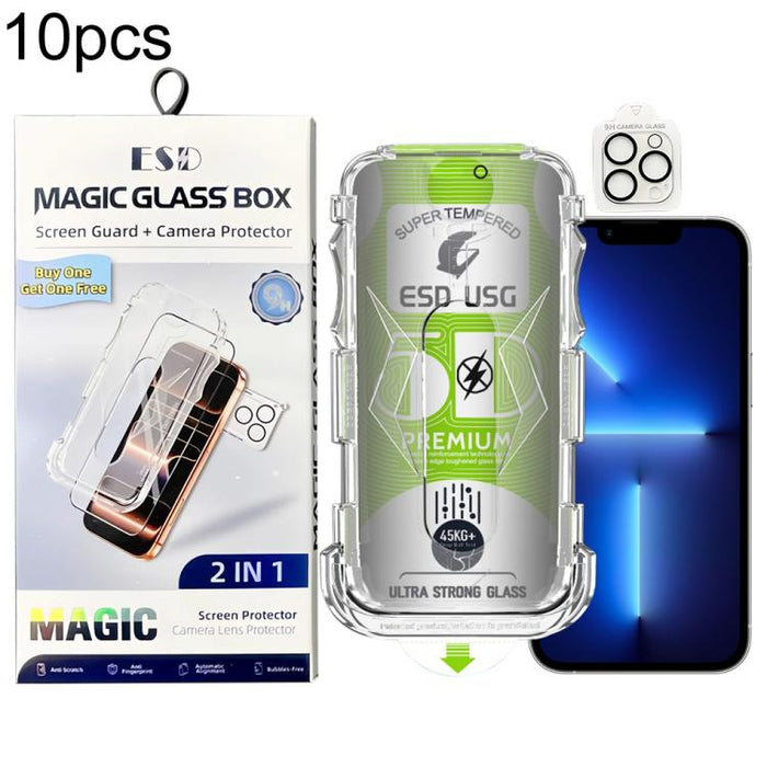 10 láminas de vidrio templado curvas 5D de fácil instalación, a prueba de polvo, con protección de borde a borde y lente., For iPhone 17e / 16e, For iPhone 17 Pro Max, For iPhone 17 Pro, For iPhone 17, For iPhone Air, For iPhone 16 Pro Max             ...