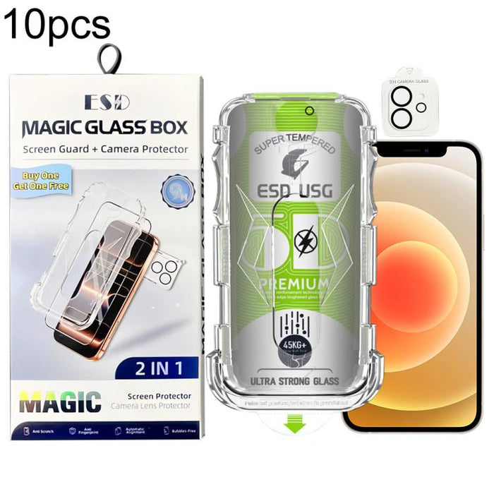 10 láminas de vidrio templado curvas 5D de fácil instalación, a prueba de polvo, con protección de borde a borde y lente., For iPhone 17e / 16e, For iPhone 17 Pro Max, For iPhone 17 Pro, For iPhone 17, For iPhone Air, For iPhone 16 Pro Max             ...