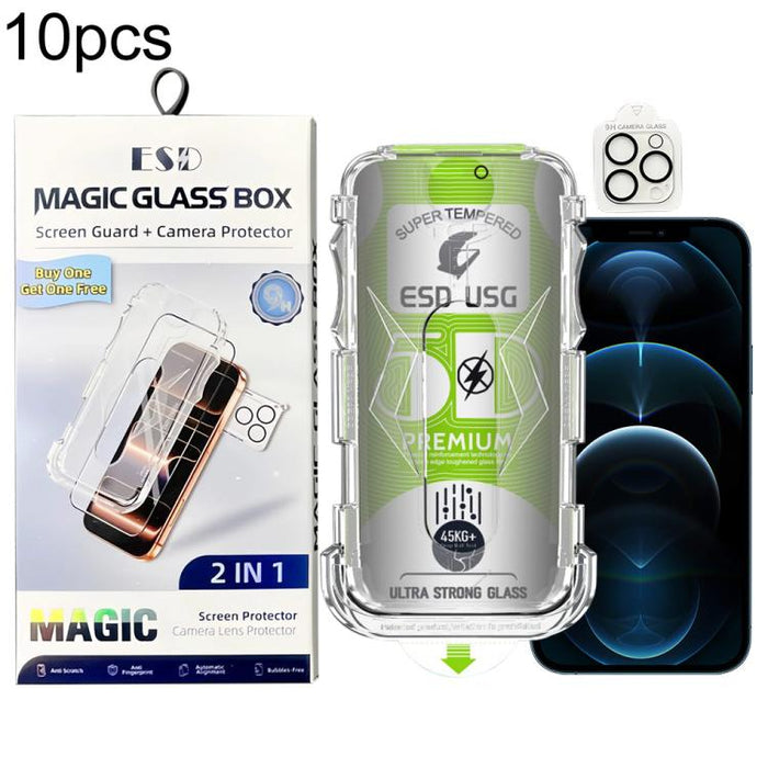 10 láminas de vidrio templado curvas 5D de fácil instalación, a prueba de polvo, con protección de borde a borde y lente., For iPhone 17e / 16e, For iPhone 17 Pro Max, For iPhone 17 Pro, For iPhone 17, For iPhone Air, For iPhone 16 Pro Max             ...